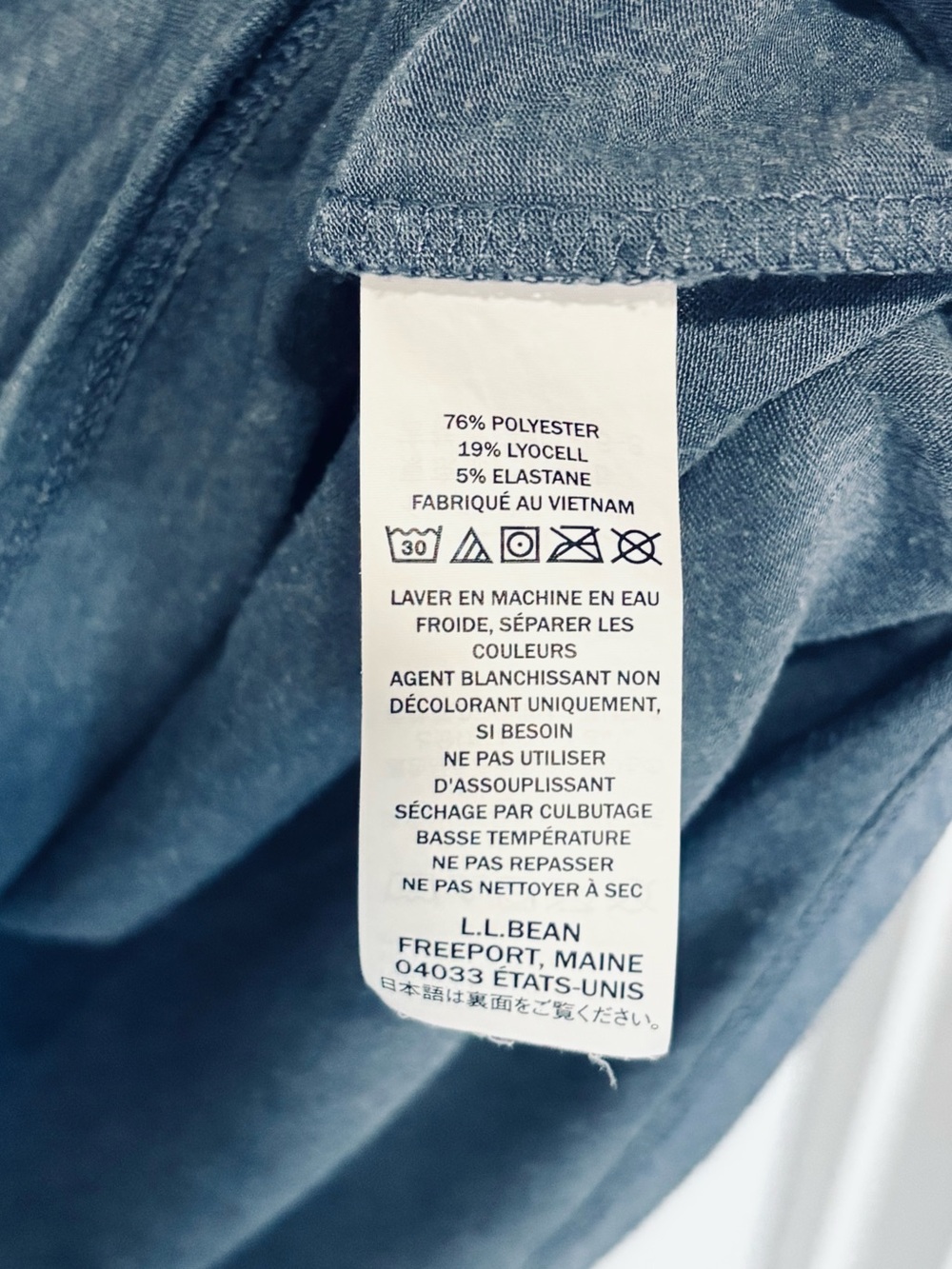 L.L. Bean Blue Drawstring Waist Short Sleeve Summer Dress - Picture 5 of 5